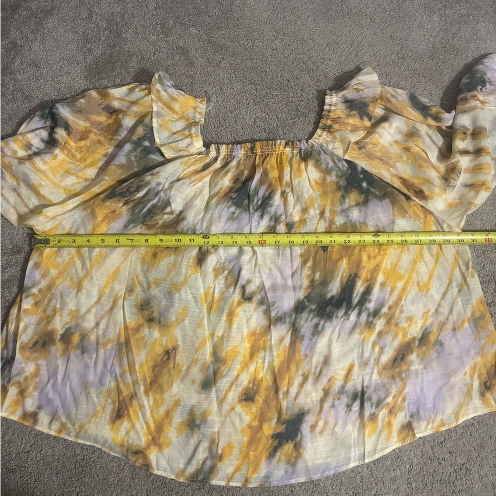 Zac & Rachel Womens Blouse Tie Dye Off Shoulder Boho 3/4 Balloon
Sleeve Large - Picture 12 of 15